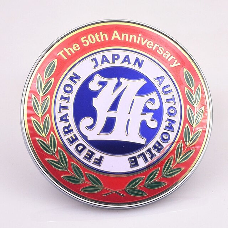 90Mm Decoration Aluminum+Plasitc JDM Japan Automobile Federation JAF Badge Emblem Car Front Grille Badge Logo