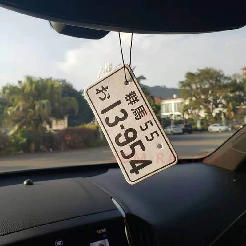 13954 Japanese License Plate Car Number Car Air Freshener Smell in the Car Rear View Mirrow Pendent Solid Paper for AE86 Fans