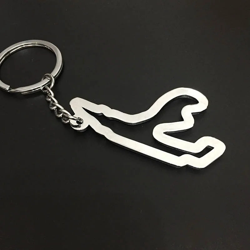 Silver Car Keychain for Mens Nurburgring North Ring Track Keychain Automotive Parts Model Key Ring Car Wheel Keychain