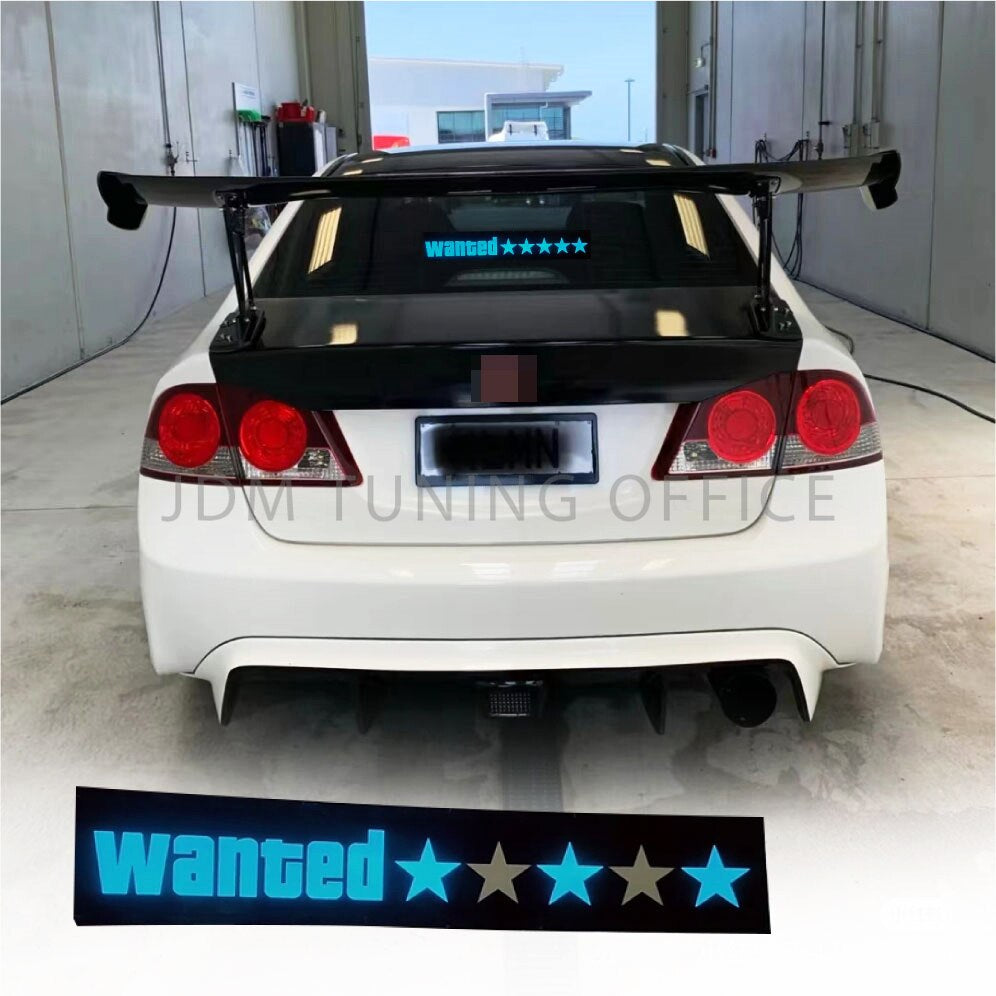 Windshield Electric 5 Stars Wanted Car LED Sign Light up Window Stickers JDM Glow Panel