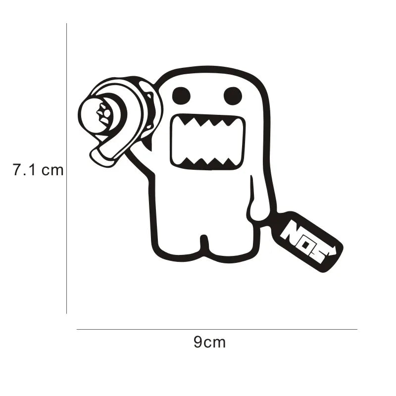 2 PCS Jdm Car Sticker Domo Kun Funny Stickers and Decals Car Styling Decoration Vinyl Window Stickers Auto Accessories
