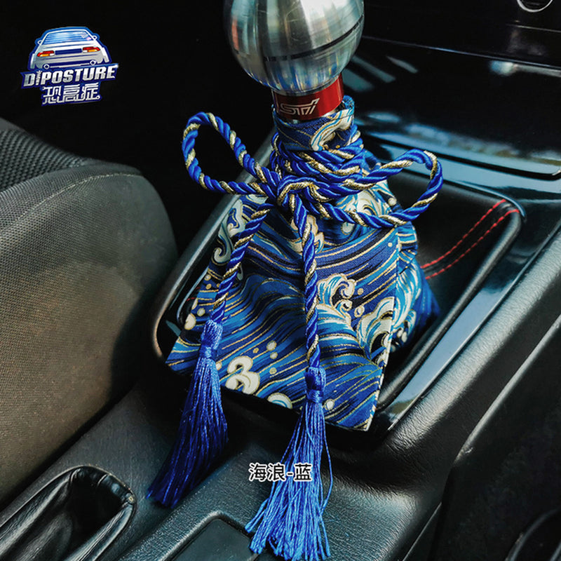 JDM Samurai Gearbox Gear Decoration Parts In-Car Accessories Universal Shift Lever Knob Boot Cover Racing Shift Knob Collars