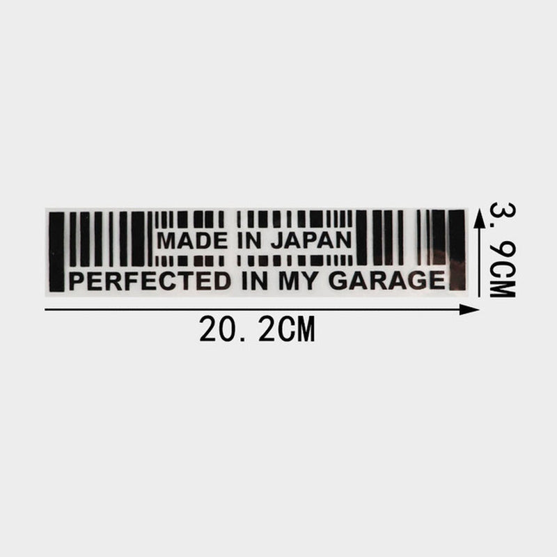 Made in Japan Perfected in My Garage JDM Decal Car Stickers Black Silver