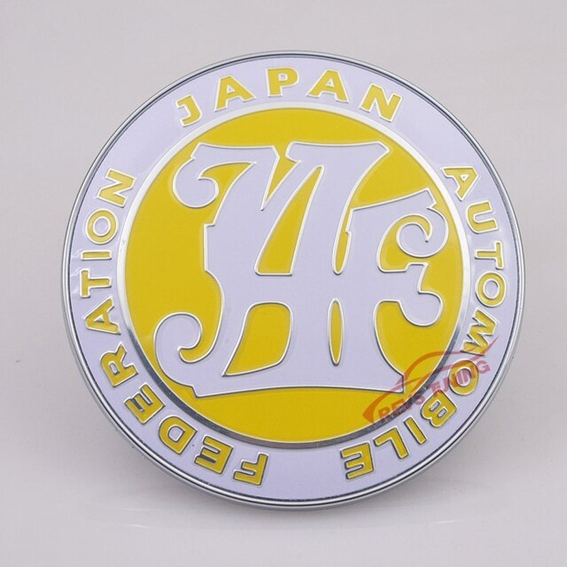 90Mm Decoration Aluminum+Plasitc JDM Japan Automobile Federation JAF Badge Emblem Car Front Grille Badge Logo